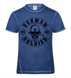 T-Hemd - Used Look - German Solider - Motiv 3 - blau