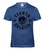 T-Hemd - Used Look - German Solider - Motiv 4 - blau