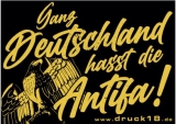 Ganz Deutschland hasst die Antifa Motiv 2 - Aufkleber Paket 50 Stück