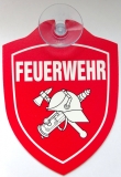 Schild mit Saugnapf - Feuerwehr