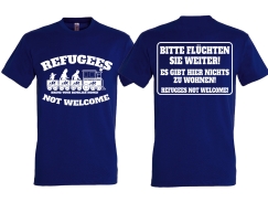 T-Hemd - Refugees not Welcome - Motiv 2 - navy