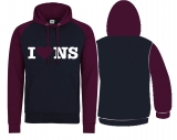 Baseball - Hoodie - I love NS - Motiv2 - Oxford Navy/Burgundy