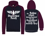 Baseball - Hoodie - Deutsches Herz - weiß - Oxford Navy/Burgundy