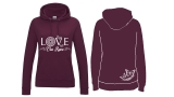 Frauen College Hoodie - Love our Race - burgundy