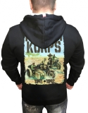 Druck18 Premium - Kapuzenjacke - Afrika Korps - schwarz