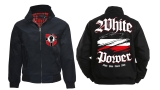 Harrington Jacke - bedruckt - schwarz - White Power